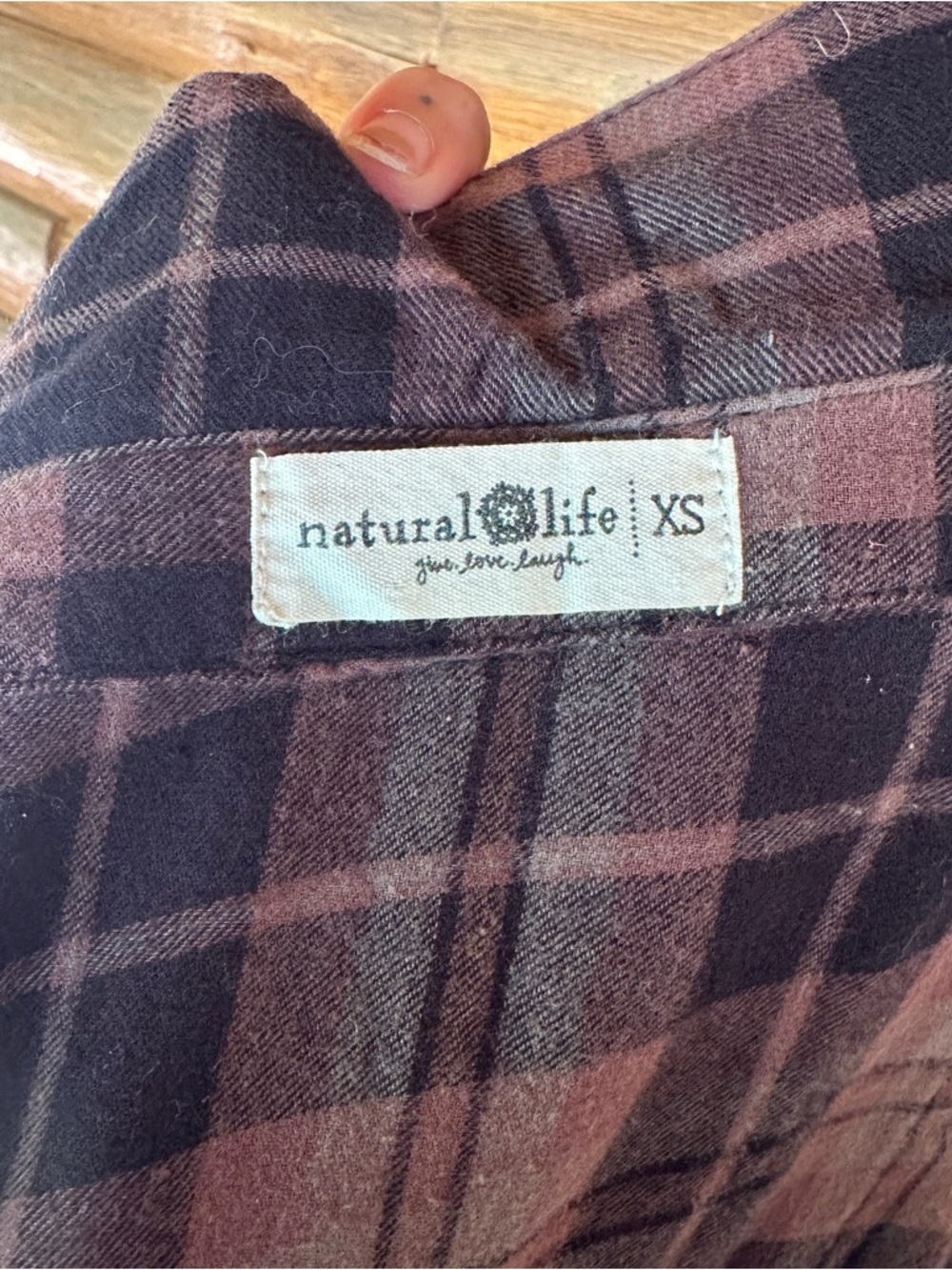 NATURAL LIFE Patchwork Plaid maxi Shirt Dress Boho - Picture 7 of 7